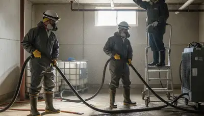 Berkeley, CA water damage crew cleaning up burst pipe flooding in a home