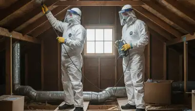 Mold inspection technician in Berkeley, CA assessing moisture damage in a home