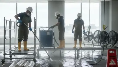 Water damage restoration team drying Berkeley, CA home after leak damage