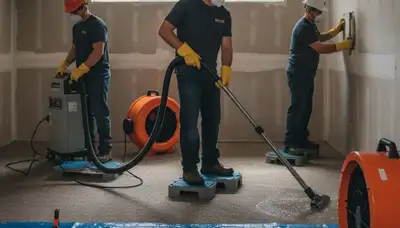 Water damage restoration team in Berkeley, CA inspecting home for moisture and flood damage